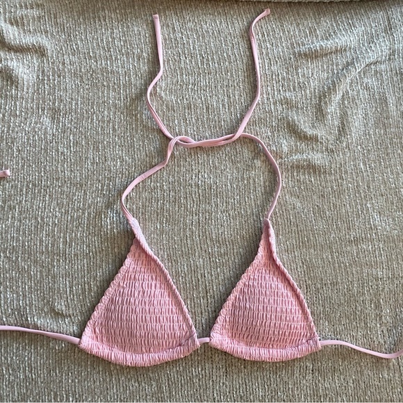 Smocked Triangle Bikini Swimsuit - Picture 6 of 8